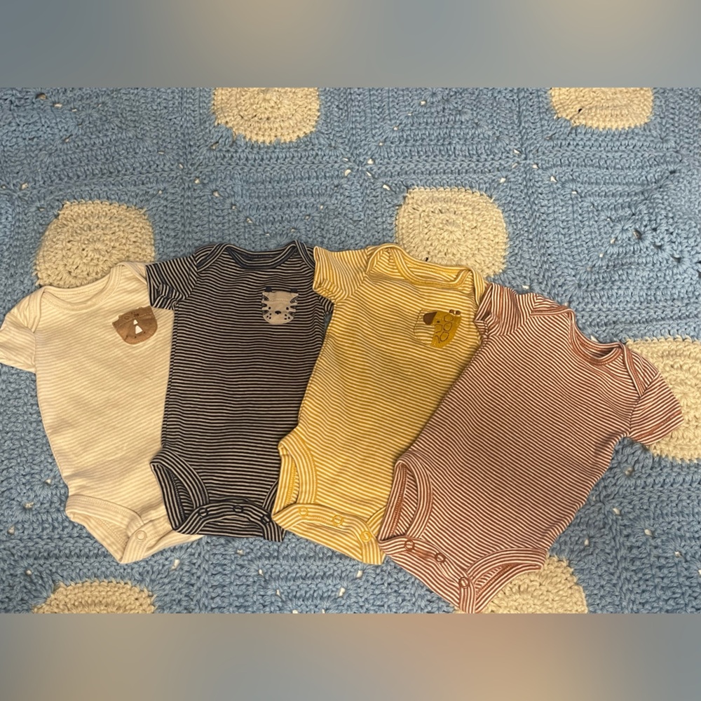 Carter's 4pk NB Striped Baby Onesies